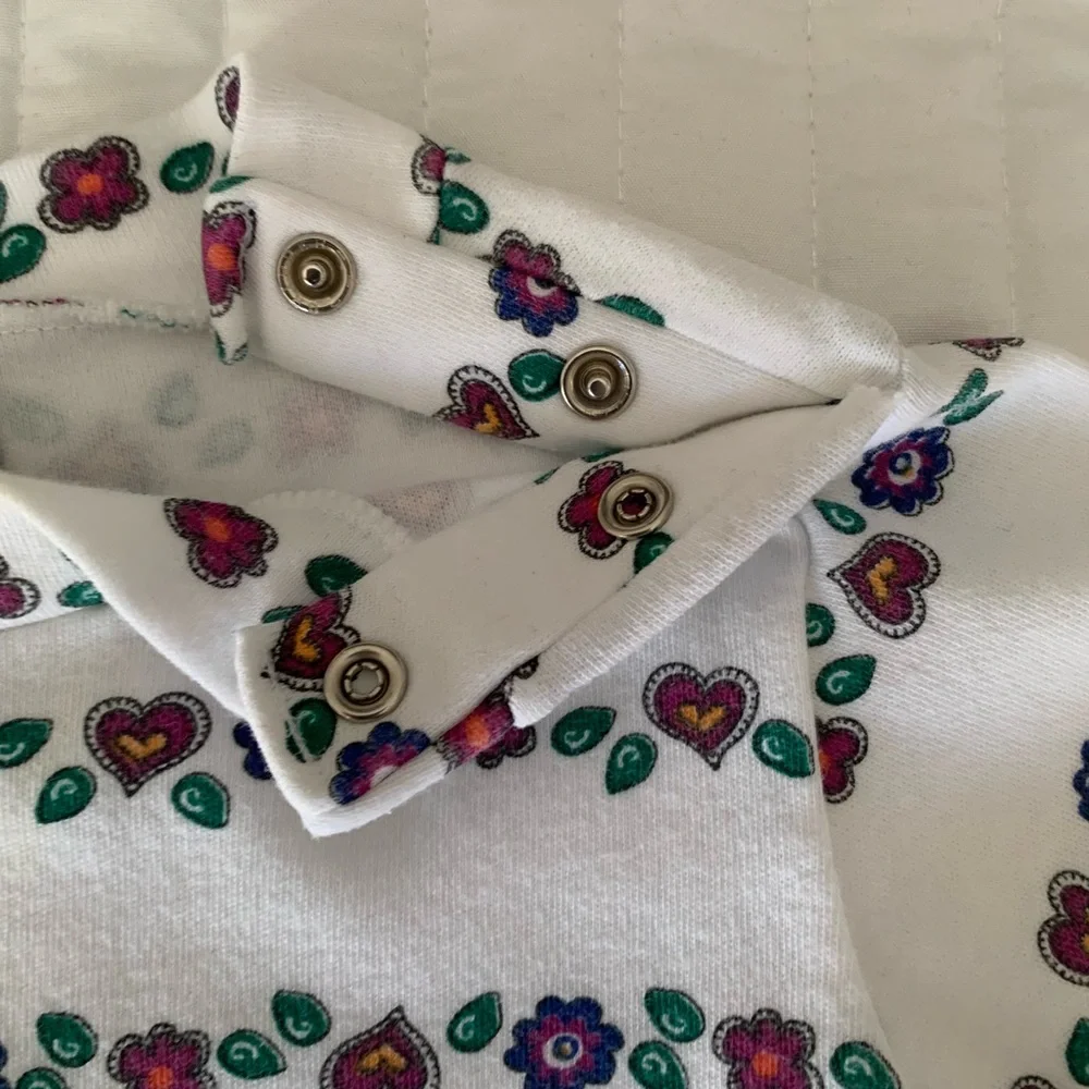 Vintage Carter's Baby Girls 3-6M Pink Floral Fleece Overalls & Shirt Set